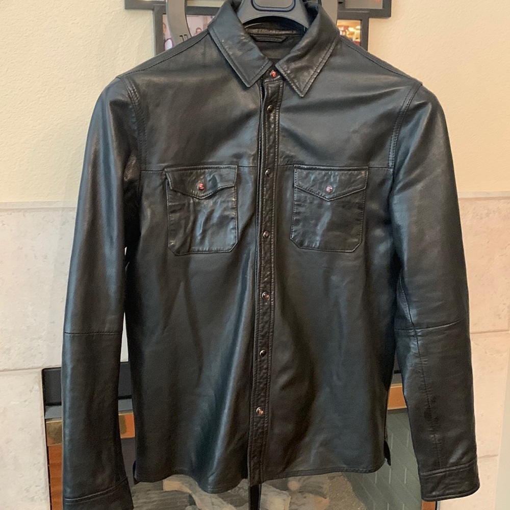 John varvatos leather shirt